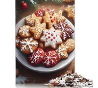 Puzzle 500 pièces pour Adultes Biscuits de Noël Puzzles carrés en Bois Puzzles Uniques Jeux éducatifs Amusants Jouets 500 pièces (52 x 38 cm)