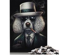 Puzzle 500 pièces pour adultes - Costume de chien caniche, puzzle carré créatif pour adultes - Puzzle en bois - Décoration de la maison - Puzzle 500 pièces (52 x 38 cm)