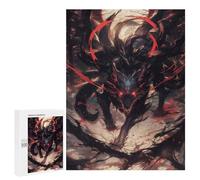 Puzzle 500 pièces pour adultes Evil Black Kitsune Fox Puzzle pour Adultes Jouets De Bricolage Mais Amusants Et Humoristiques Pour Anniversaire, Noël 500 PCS
