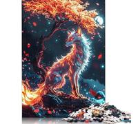 Puzzle 500 pièces pour adultes Fée Kitsune Esprit de renard Puzzle en bois Jouet éducatif anti-stress 500 pièces (52 x 38 cm)