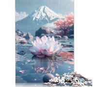 Puzzle 500 pièces pour Adultes Fujis Lotus Dreamscape Puzzles pour Adultes et Adolescents Puzzle Casse-tête 500 pièces (52 x 38 cm)