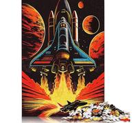 Puzzle 500 pièces pour adultes galaxie de fusée, puzzle carré pour adultes et puzzles en bois, décoration de la maison, 500 pièces (52 x 38 cm)