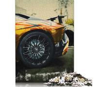 Puzzle 500 pièces pour Adultes Gros Plan d'une Roue de Voiture Puzzle en Bois pour Enfants Jouets de Divertissement Familial 500 pièces (52 x 38 cm)
