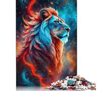 Puzzle 500 pièces pour Adultes : Gros Plan sur Le Lion Mystique, Puzzle carré, pour Adultes et Adolescents, Puzzles en Bois, décoration d'intérieur (52 x 38 cm)