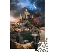 Puzzle 500 pièces pour Adultes : Le château médiéval, Puzzle carré, pour Adultes et Adolescents, Puzzles en Bois, décoration d'intérieur, 500 pièces (52 x 38 cm)
