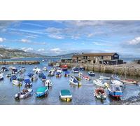 Puzzle 500 pièces pour Adultes, Lyme Regis HDRI, Nature, Ciel, navires, jetée, rivière, 52 x 38 cm