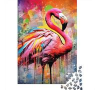 Puzzle 500 pièces pour Adultes, Motif Flamant Rose psychédélique, idéal comme Cadeau pour Adultes (500 pièces, 52 x 38 cm).