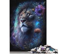 Puzzle 500 pièces pour Adultes, Motif Lion et Fleur, Exercice cérébral, Jeu de Puzzle, Cadeau pour 500 pièces (52 x 38 cm)