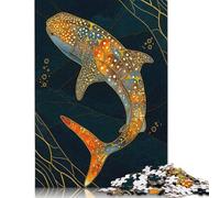 Puzzle 500 pièces pour Adultes, Motif Requin-Baleine, Kintsugi, Puzzle carré, pour Adultes et Adolescents, Puzzles en Bois, décoration d'intérieur, 500 pièces (52 x 38 cm)