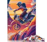 Puzzle 500 pièces pour Adultes Motocross Puzzles carrés colorés en Bois Puzzles Uniques Jeux éducatifs Amusants Jouets 500 pièces (52 x 38 cm)