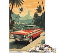 Puzzle 500 pièces pour Adultes, Puzzle carré de Voitures Vintage des années 1960, pour Adultes et Adolescents, Puzzles en Bois, décoration d'intérieur, 500 pièces (52 x 38 cm)