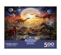 Puzzle 500 pièces pour Adultes, Puzzle carré en Bois, Monde des Dinosaures, pièces Uniques, Jeux éducatifs Amusants, Jouets, 500 pièces (52 x 38 cm)