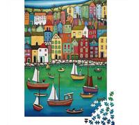 Puzzle 500 pièces pour Adultes, Puzzles en Bois, Puzzles de scène de Bateau, Jouet éducatif Anti-Stress, Puzzle 500 pièces (52 x 38 cm)
