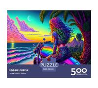 Puzzle 500 pièces pour Adultes Rebel Ride by The Ocean, Puzzle carré en Bois, pièces Uniques, Jeux éducatifs Amusants, Jouets, 500 pièces (52 x 38 cm)