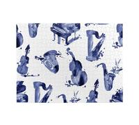 Puzzle 500 pièces pour Adultes, Saxophone Blues, Piano, Violoncelle, Basse, Puzzle en Bois pour Adultes et Personnes âgées