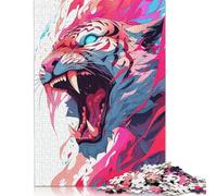 Puzzle 500 pièces pour Adultes Tiger Beast Unleashed Puzzles pour Adultes Puzzles en Bois Jouet éducatif intellectuel décompressant (52 x 38 cm)