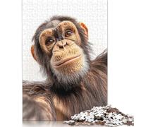Puzzle 500 pièces pour Adultes : Un chimpanzé prenant Un Selfie Puzzle en Bois Puzzle Adulte Jeu de réflexion 500 pièces (52 x 38 cm)