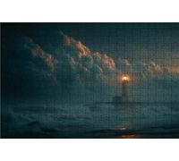 Puzzle 500 Pieces, Puzzle Adultes 500 Pièces Phare, Puzzles Classiques Bois 55x40CM Vue sur La Mer, Exquisite Papierboxverpackung, Tragbarer Netzbeutel Geeignet für Die ganze Familie Cadeau RXPT-2359