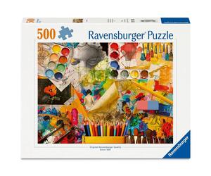 Puzzle 500 pièces Ravensburger Studio Art - Collage atelier d'art multicolore
