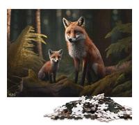 Puzzle 500 pièces « Renard avec Petit » pour Adultes, Puzzles en Bois pour Adultes, Jouets éducatifs, 500 pièces (52 x 38 cm)