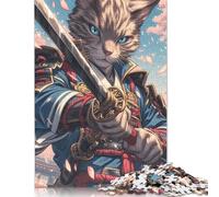 Puzzle 500 pièces représentant Un Chat du Bengale Japonais, samouraï, Jeu éducatif, décoration familiale, 500 pièces (52 x 38 cm)