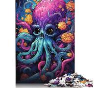 Puzzle 500 pièces représentant Un crâne de Poulpe coloré, Jeu éducatif pour Adultes, décoration familiale, 500 pièces (52 x 38 cm)