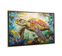 Puzzle 500 Pièces Rétro Puzzle Adultes Tortue Motif avec Avec Boîte Cadeau, DIY Wooden Puzzl Enjoy Activités de défi Familial pour Tableau Decoration Murale, Cadeau Homme/Femme 52 x 38 cm -377Y