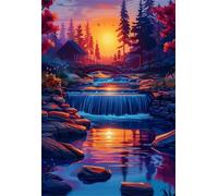 Puzzle 500 Pieces Rivière Sunset Tree, Jouet Educatif, Jouets de Jeu Stimulants, Puzzle Impossible, Puzzles Adulte 500 Pièces 52x38 cm
