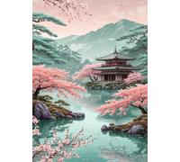 Puzzle 500 Pieces Rivière Tour Montagne 52 x 38 cm Puzzle Adulte Jeu éducatif Défi Jouets Détente & Relaxation 500 Pièces Puzzles pour Adultes