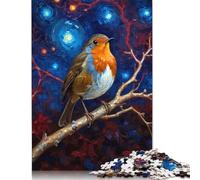 Puzzle 500 pièces Robin dans la Nuit étoilée pour Adultes et Puzzle en Bois pour Les Amateurs de Puzzles 500 pièces (52 x 38 cm)