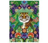 Puzzle 500 pieces sa majeste le tigre du bengale fix colle incluse - art illustration decoration - set puzzle adulte + carte animaux