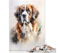 Puzzle 500 pièces Saint-Bernard pour Adultes et Adolescents. Puzzles en Bois pour Adultes. Puzzles pour s'amuser en Famille et Passer Une soirée Jeux. 500 pièces (52 x 38 cm).