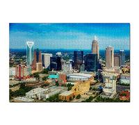 Puzzle 500 pièces, Skyline de Charlotte, États-Unis, Amérique, Jeu, œuvre d'art, Souvenir de Voyage, 52 x 38 cm