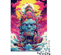 Puzzle 500 pièces Statue de Bouddha Artistique colorée pour Adultes Puzzle pour Le Temps en Famille Défi cérébral 500 pièces (52 x 38 cm)