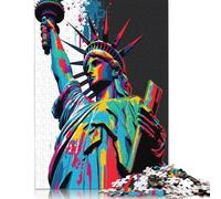 Puzzle 500 pièces Statue de la Liberté USA Puzzles en Bois Jeu éducatif Défi Jouet comme Cadeau de Noël 500 pièces (52 x 38 cm)