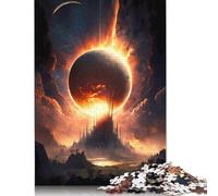 Puzzle 500 pièces Super Éclipse Solaire Puzzle en Bois créatif pour Adultes Puzzles pour Adolescents Cadeaux 500 pièces (52x38cm)