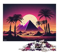 Puzzle 500 pièces « Synthwave Pyramid Dreams » pour Adultes et Adolescents, pour Une soirée Jeux et divertissements en Famille (500 pièces, 52 x 38 cm)