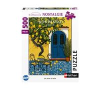 Puzzle 500 pièces NATHAN Un zeste d'Italie (Sorrento Limone) Papier recyclé 36 x 49 cm Jaune/Bleu