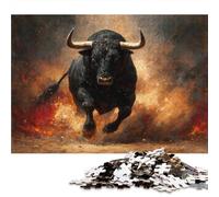 Puzzle 500 pièces - Vache Texas Longhorn Puzzle 500 pièces - Empreinte De Taureau - Jeu de Puzzle Classique pour Toute la Famille - Cadeaux pour Femmes - Cadeaux pour Hommes