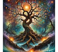 Puzzle 500 pièces,Vagues Lune Arbres Puzzle Adulte,Divertissement créatif,Puzzles Classiques pour Adultes et Enfants à partir de 14 Ans,Décoration Murale Artistique