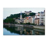 Puzzle 500 pièces, Vieille Ville de Lyon, France, Jeu d'art, Souvenir de Voyage, 52 x 38 cm