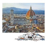 Puzzle 500 pièces Voyage Italie Florence Ville Puzzles en Bois pour Adultes Adolescents Puzzles durables pour Adultes 500 pièces (52 x 38 cm)