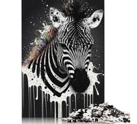 Puzzle 500 pièces Zèbre Puzzles colorés Puzzles en Bois pour Adultes Jeu de difficulté 500 pièces (52 x 38 cm)