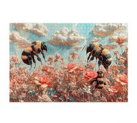 Puzzle 5000 Pieces Abeille, Puzzle 5000 Pieces Adultes en Bois, Bricolage Jeu Éducatif avec Boite Cadeau pour Adultes, Bois Épais et Résistant, Puzzles pour Décor, Cadeau Femme, Thème: Fleur P-55
