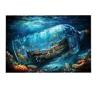 Puzzle 5000 Pièces Adultes, 156.5x105.5cm Puzzle Bouteille pour Adulte, Puzzles Bois avec Boite, Jeu de Puzzles Classiques Bateau pour Toute la Famille, pour Décoration Maison, Cadeau Femme, -7829