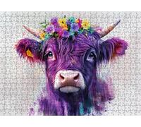 Puzzle 5000 Pieces Adultes, Challenge Casse-Tête Difficile, Format 156 x 105 cm, Puzzle Bois Coloré pour Détente, Jeu de Société Famille, Impossible Classique Jigsaw Puzzles bœuf Fleur f0-807