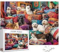 Puzzle 5000 Pièces Adultes, Chat Puzzle Animal Motif Désign, Grand Bois Jigsaw 156x105cm Débutant Fille éducatif Challenge Toy avec Emballage Cadeau for Decoration Chambre Murale, Cadeau Femme,Model25