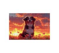 Puzzle 5000 Pieces Adultes Chien Puzzle 5000 Pieces Bois Coucher de Soleil, Puzzles Classiques pour Toute la Famille Réunie, Puzzles Adulte pour Printemps Decoration Murale 105 x 160Cm LZPT-01788