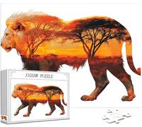 Puzzle 5000 Pièces Adultes, Lion Puzzle Animal Motif Désign, Grand Bois Jigsaw 156x105cm Débutant Fille éducatif Challenge Toy avec Emballage Cadeau for Decoration Chambre Murale Cadeau Femme,Model481
