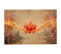 Puzzle 5000 Pièces Adultes Lotus, Puzzle Adulte 5000 Pièces, Rétro Puzzles Classiques pour Activité Familiale Jeux Educatifs, Grand Puzzles en Bois avec Boite pour Cadeau Homme, Decor Chambre -3881